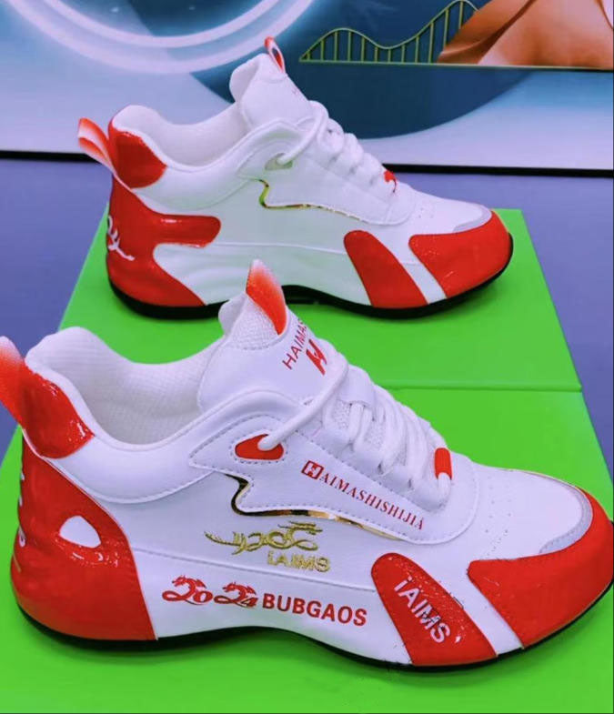 Modne damskie codzienne wygodne buty sportowe zwiększające wzrost