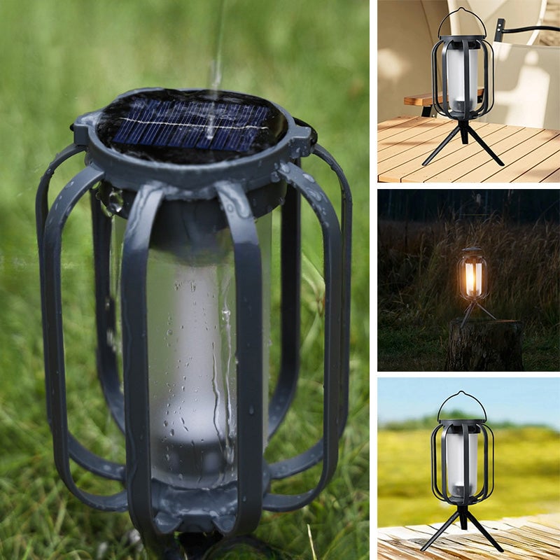Zewnętrzna lampa solarna kempingowa o klasie ochrony IPX65