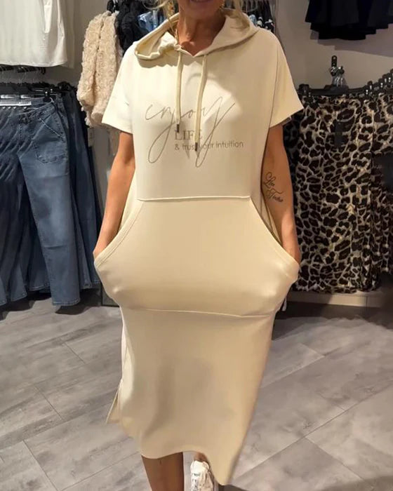 💥🔥👗[S-5XL]2025 nowy letni styl luźna, wygodna i oddychająca sukienka dresowa w dużym rozmiarze