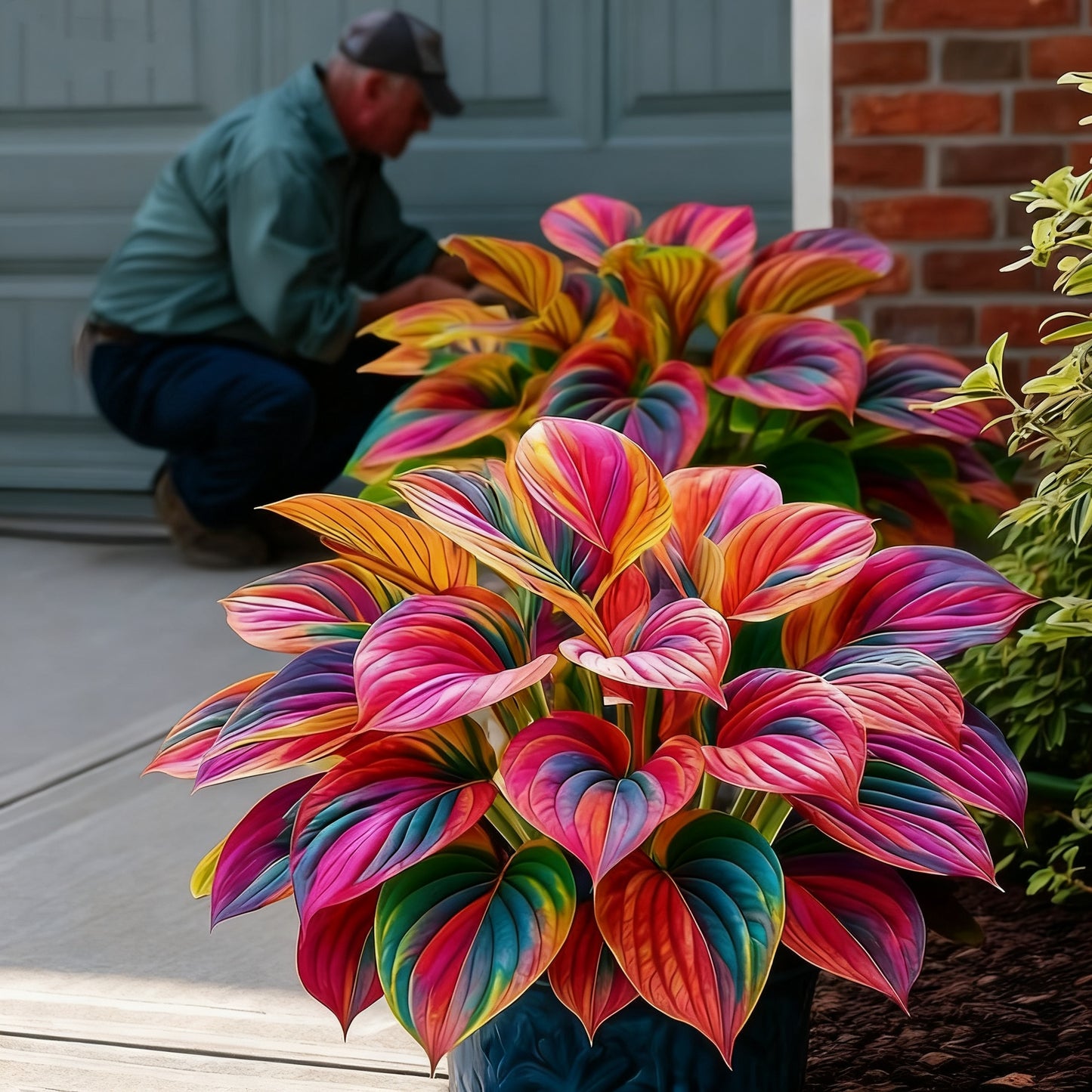 🌈🔥 Limitowana edycja host Rainbow Flame – rzadkie wielokolorowe liście, dostępne wyłącznie w naszym sklepie 🌸