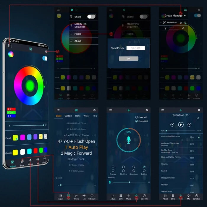 2024 Elastyczne, wodoodporne światła LED RGB do podwozia samochodowego (4 SZTUK)