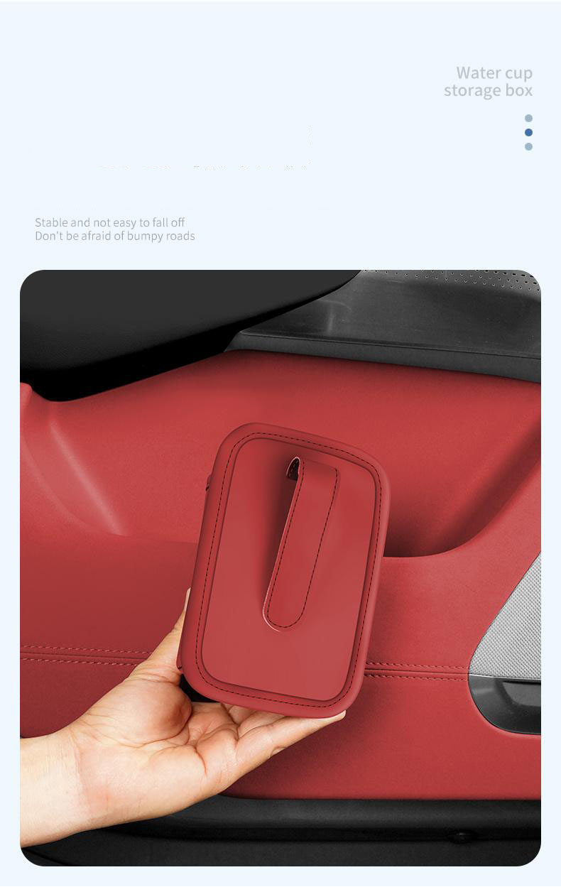 Leather Car Cup Holder Organizer