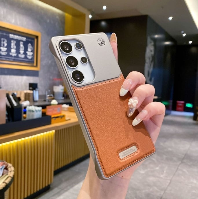 Bezramkowe skórzane etui z wbudowanym magnetyzmem i aromaterapią do Samsung Galaxy S25 S24 S23 S22 Ultra