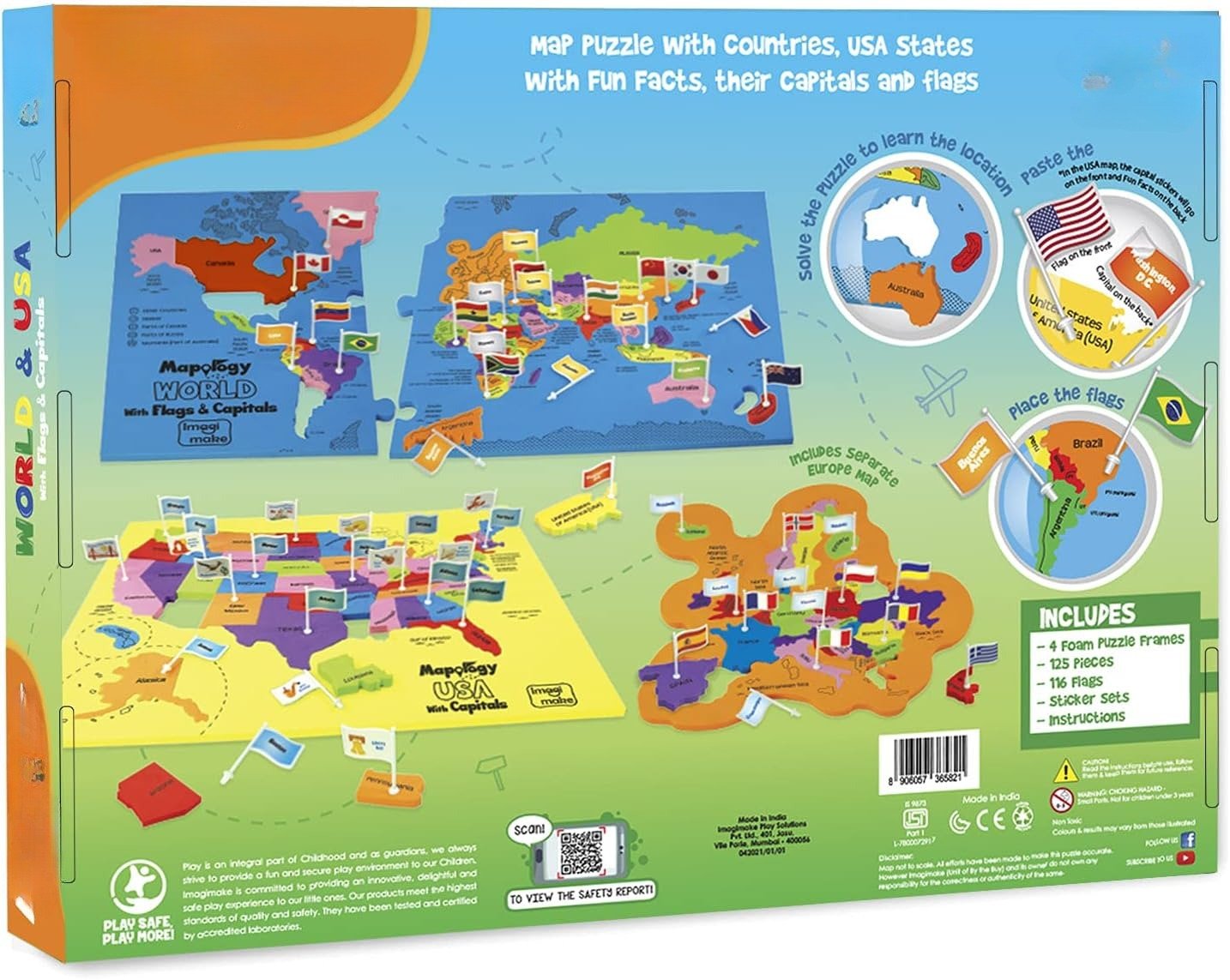 🔥🌍 Zestaw puzzli z mapą świata i USA