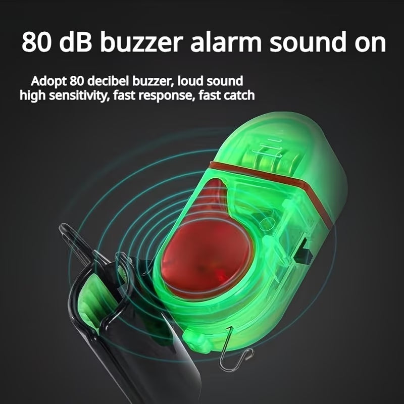 🚨🔊 Alarm wędkarski z dźwiękiem i światłem LED – czułe wykrywanie haczyków w dzień i w nocy 🎣🌙