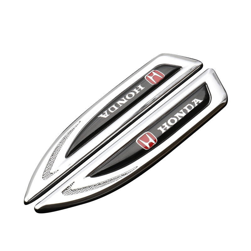 Naklejka samochodowa uniwersalna z logo, metalowa, personalizowana (2 szt.)