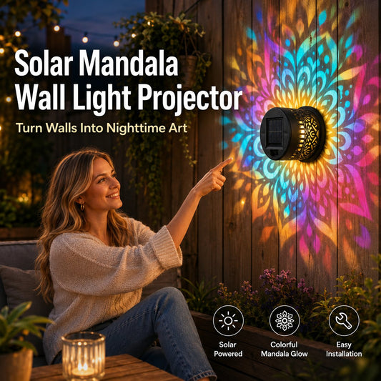 🔥 Ograniczona promocja 50% — Projektor solarny z mandalą, który stworzy magiczną atmosferę na świeżym powietrzu