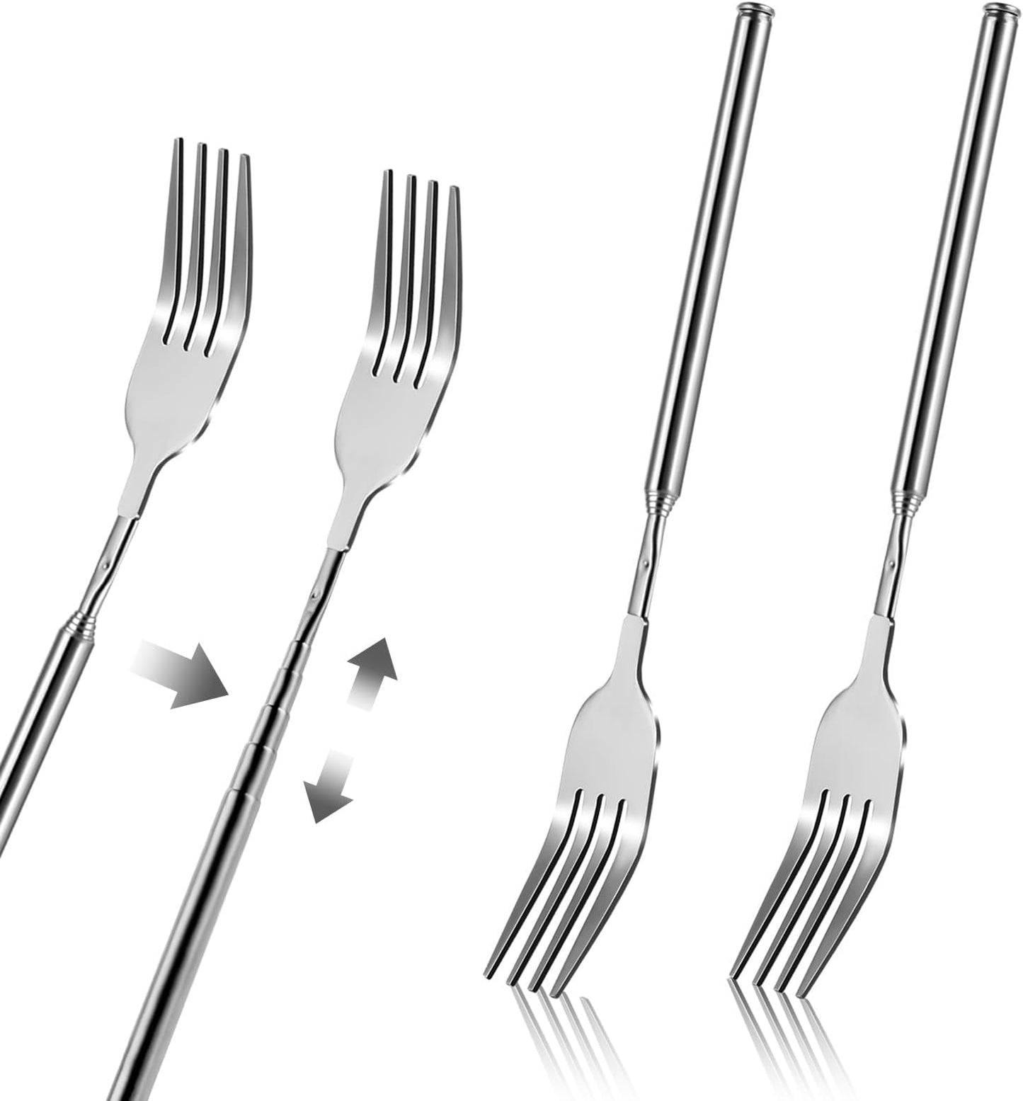 💥🔥 Teleskopowy widelec i łyżka ze stali nierdzewnej