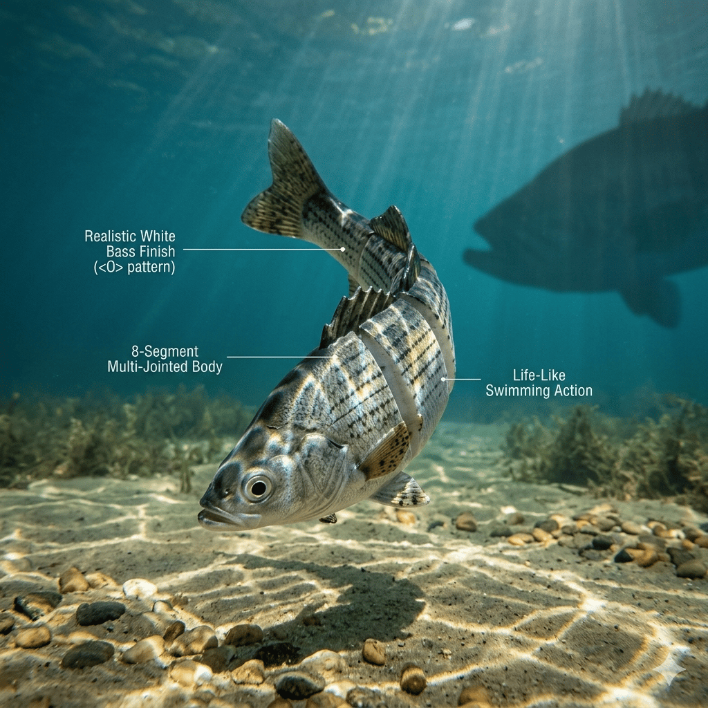 🌊Zdominuj wodę: Ozark Trail 5-calowy wieloczęściowy swimbait na białego bassa🐟