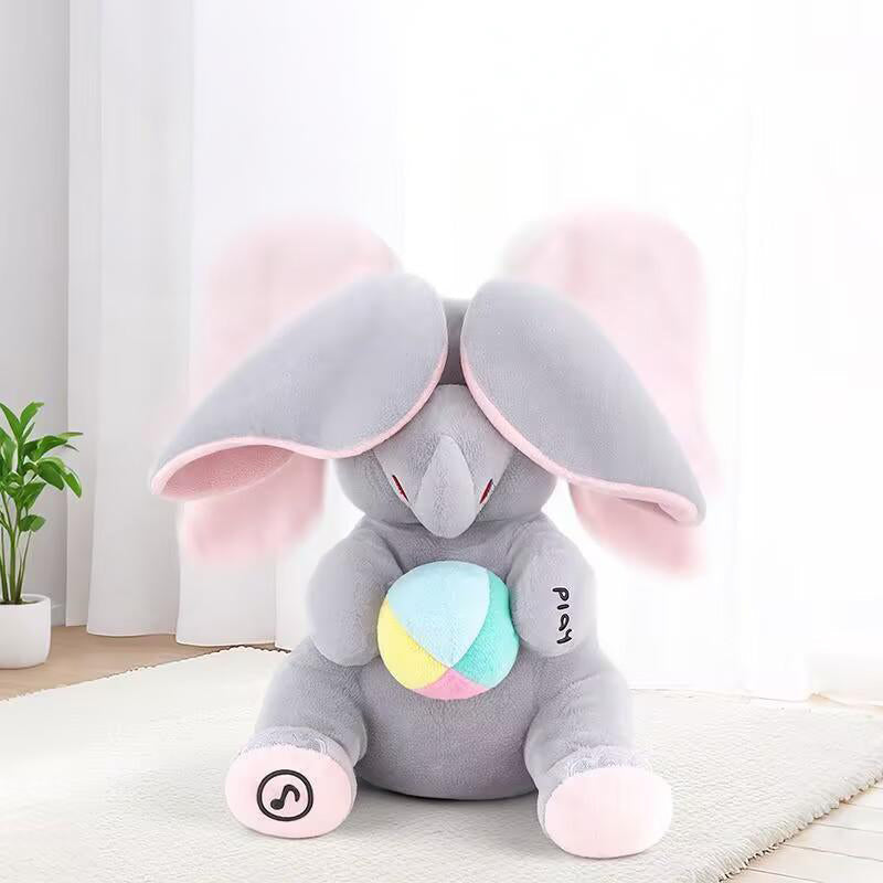 🎁🐘 Śliczna pluszowa zabawka w kształcie słonia do zabawy w chowanego