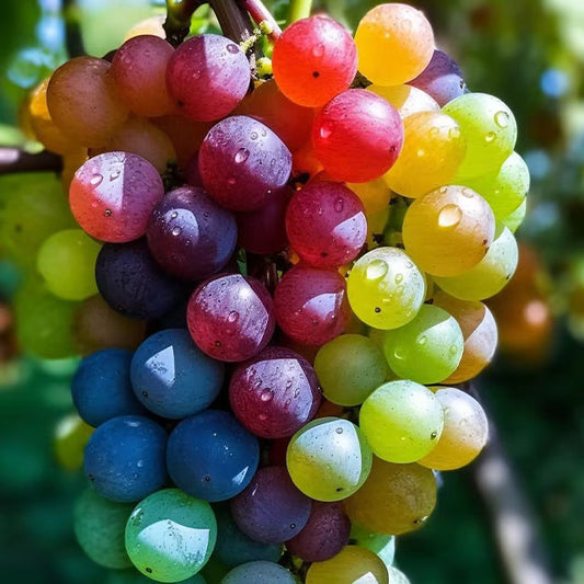 Nowa rzadka, tęczowa, hybrydowa odmiana winogron organicznych