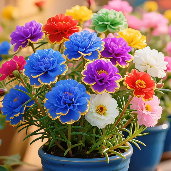 Złota koronka Portulaca🌸✨ Wspaniałe podwójne kwiaty dla bezproblemowego letniego koloru