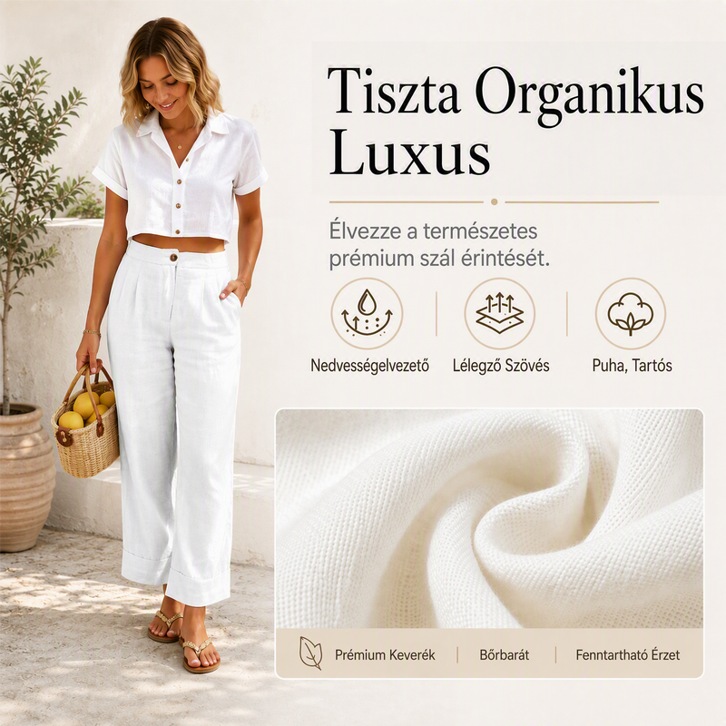 Absolutny must-have🔥👖 Lekkie spodnie z mieszanki lnu – o luźnym kroju i klasycznej prostej nogawce, idealne do pracy lub na weekend