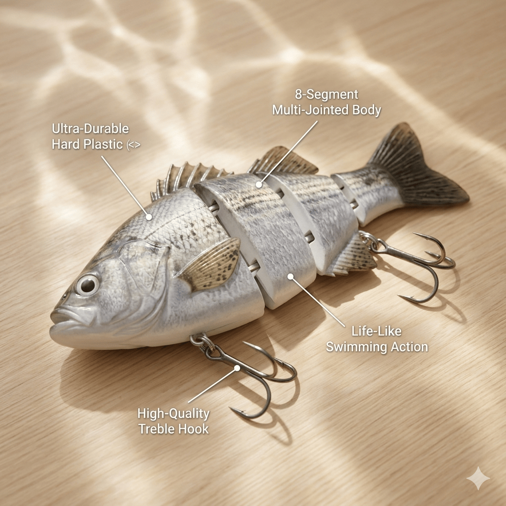 🌊Zdominuj wodę: Ozark Trail 5-calowy wieloczęściowy swimbait na białego bassa🐟