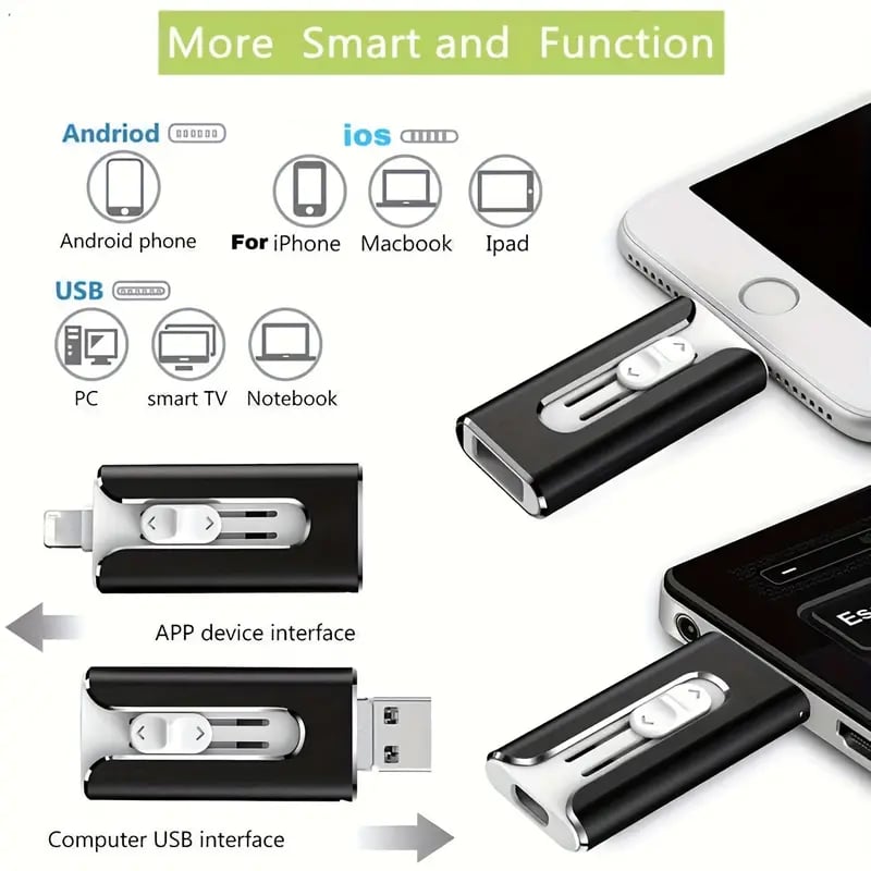 32~256 GB Micro USB + 8 pinów + USB 3.0 4 w 1 Telefon komórkowy Komputer U-Disk