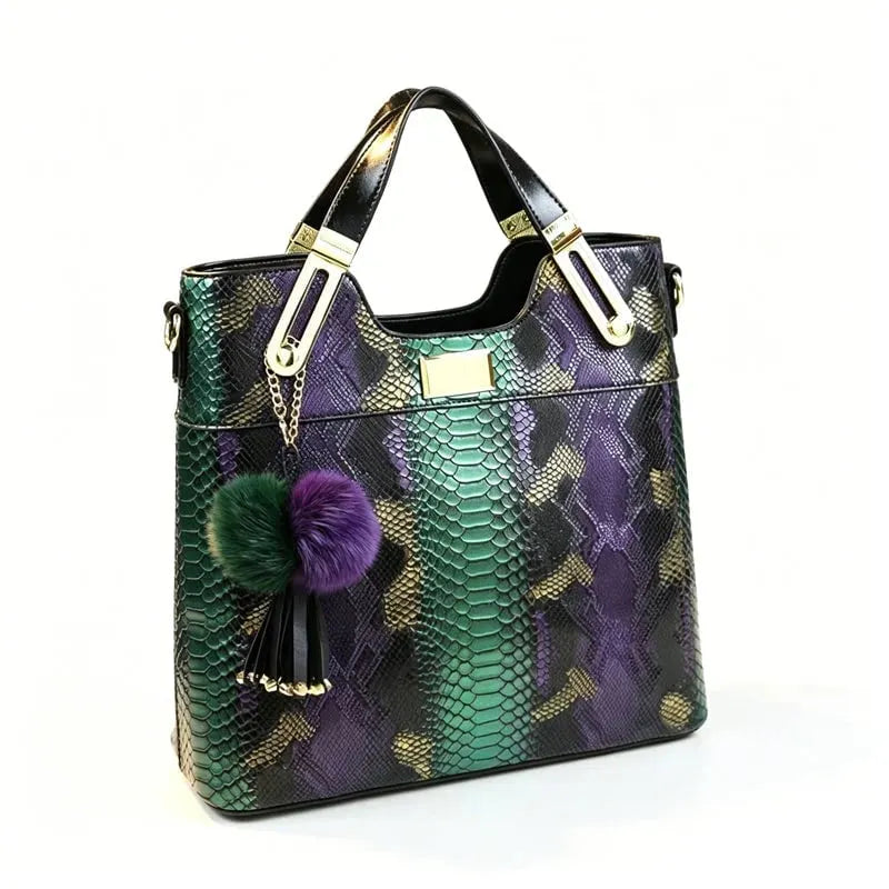 🏆OSTATNI DZIEŃ WYPRZEDAŻY - 50% TANIEJ🔥Elegancka torba typu tote z ekoskóry wężowej
