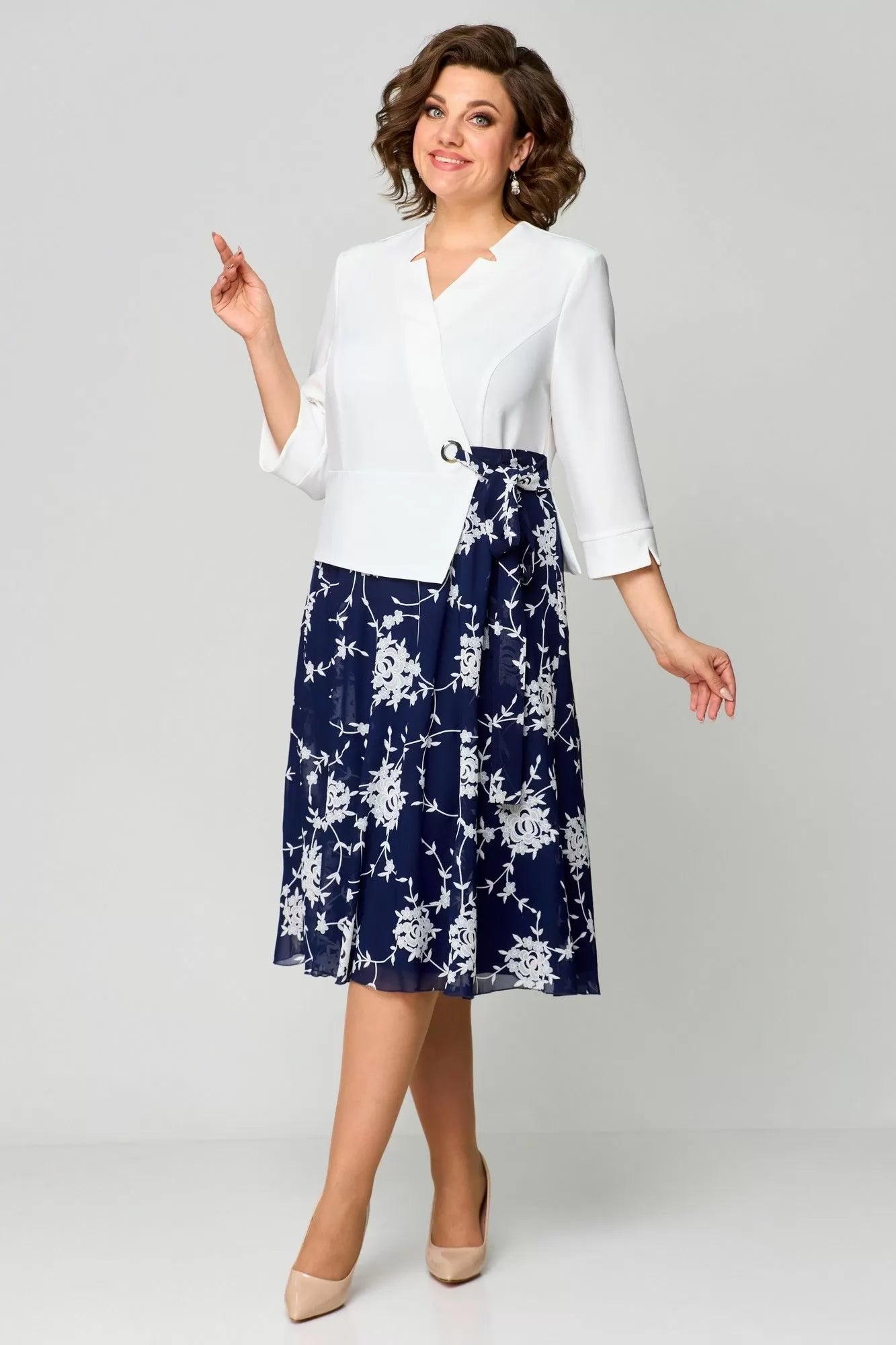 🔥【S-5XL】💃2025Nowa sukienka, niebiesko-biała, miękka w dotyku