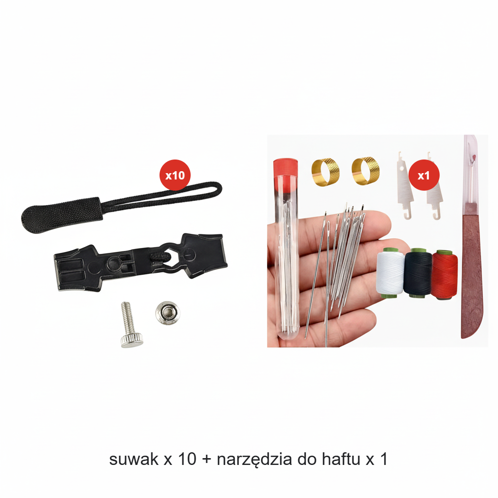 💥 Kup więcej, otrzymaj więcej gratis! 🔧 Uniwersalny zestaw do naprawy zamków błyskawicznych