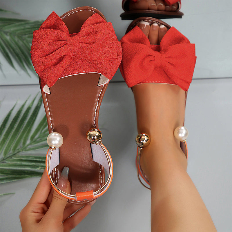 🌺 50% ZNIŻKI💐Stylowe sandały z perłowym paskiem wokół kostki