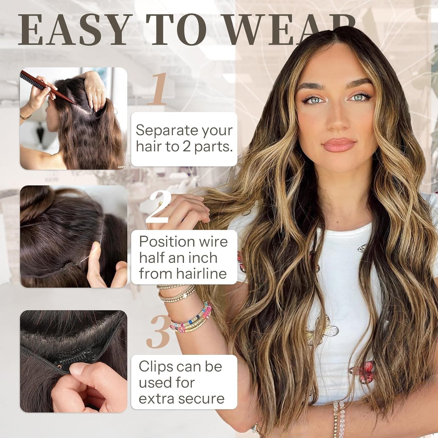 💖 TERAZ 50% ZNIŻKI! 💁 Peruka damska z długimi falowanymi włosami gradientowymi – naturalny wygląd, regulowana czepek, włókna odporne na ciepło do codziennego stylizacji 🌟📦