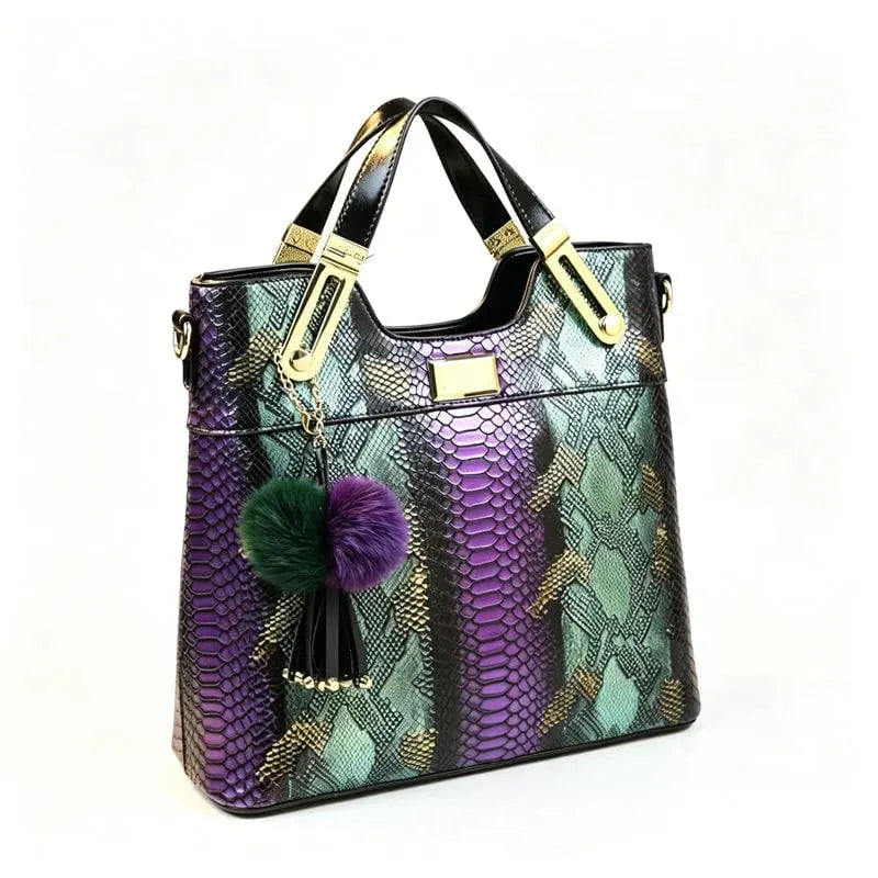 🏆OSTATNI DZIEŃ WYPRZEDAŻY - 50% TANIEJ🔥Elegancka torba typu tote z ekoskóry wężowej