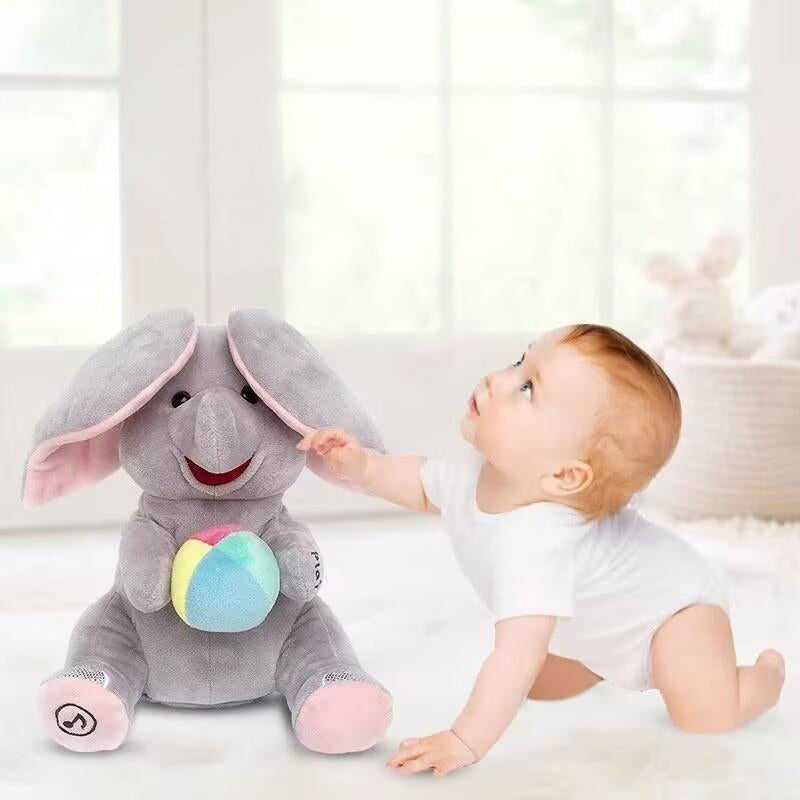 🎁🐘 Śliczna pluszowa zabawka w kształcie słonia do zabawy w chowanego