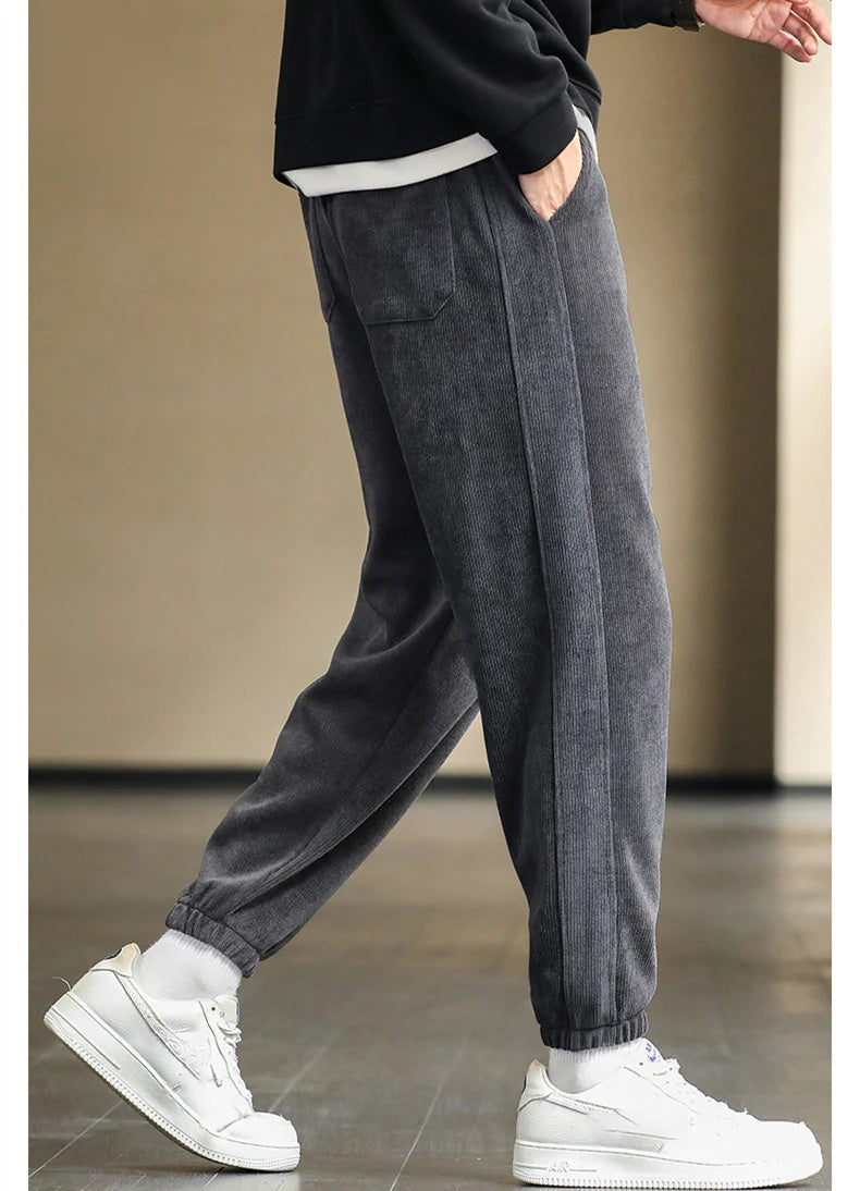 Ciepłe sztruksowe spodnie męskie