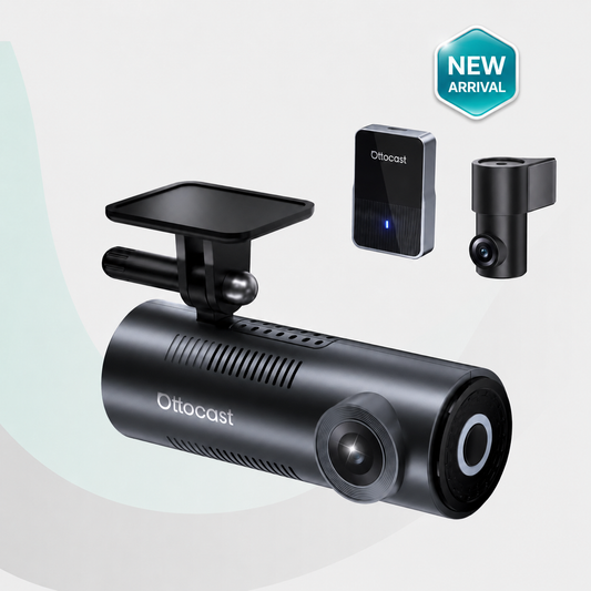 OttoSafe Cam 3 w 1: podwójna kamera samochodowa i bezprzewodowy adapter CarPlay