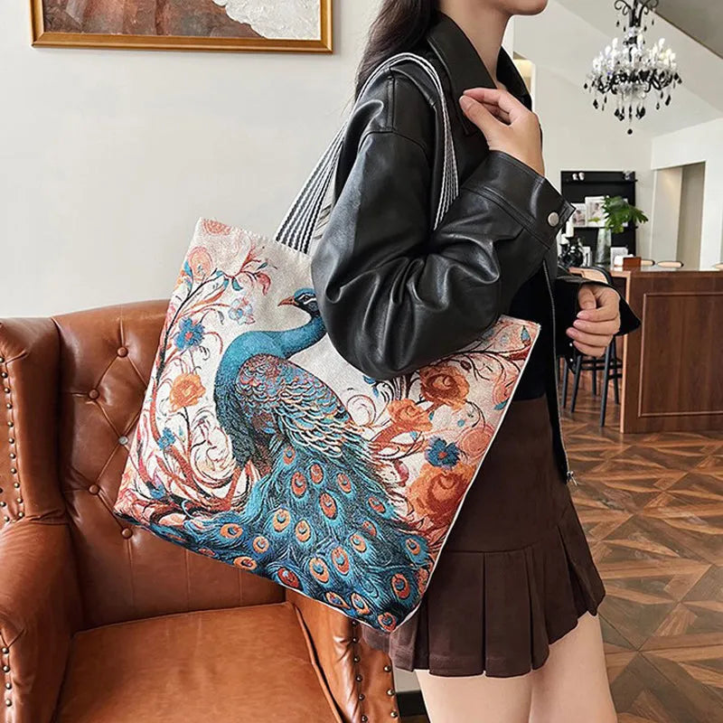 Vintage, swobodna torba płócienna