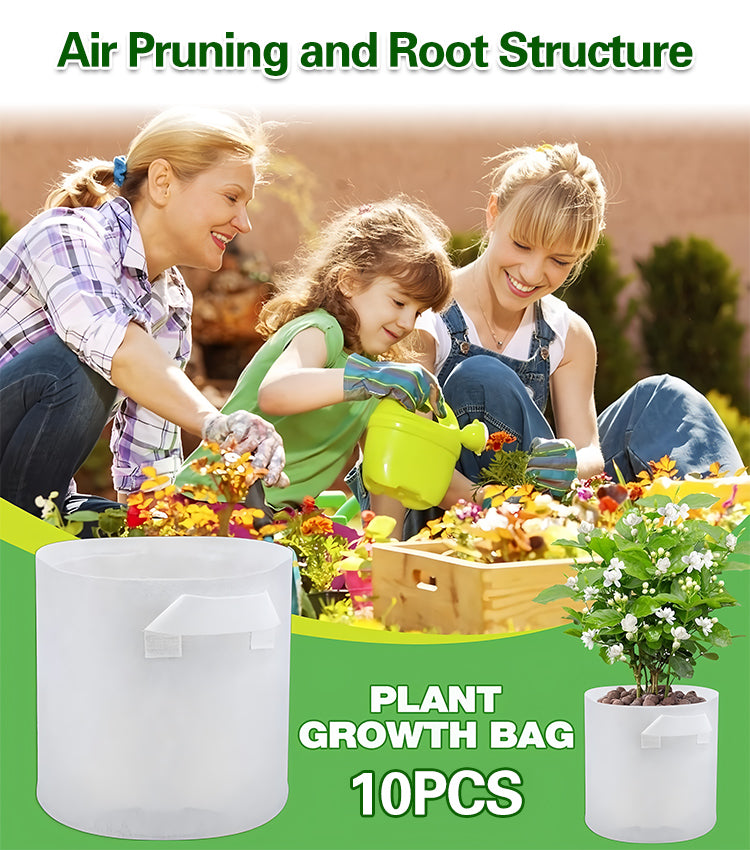 【10 szt.】🌱 3/4/5/7/10 galonowe worki do uprawy warzyw/kwiatów/roślin, mocne worki do uprawy z włókniny
