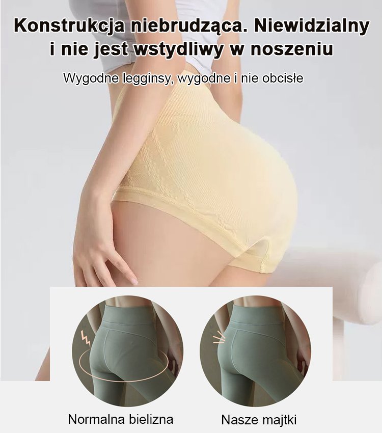 Antybakteryjna bielizna podnosząca pośladki z wysokim stanem i modelująca brzuch