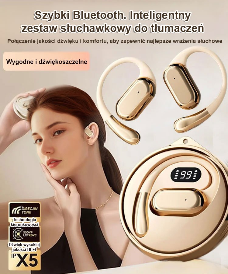 【Przetłumacz na 144 języki】 Inteligentny zestaw słuchawkowy do tłumaczenia