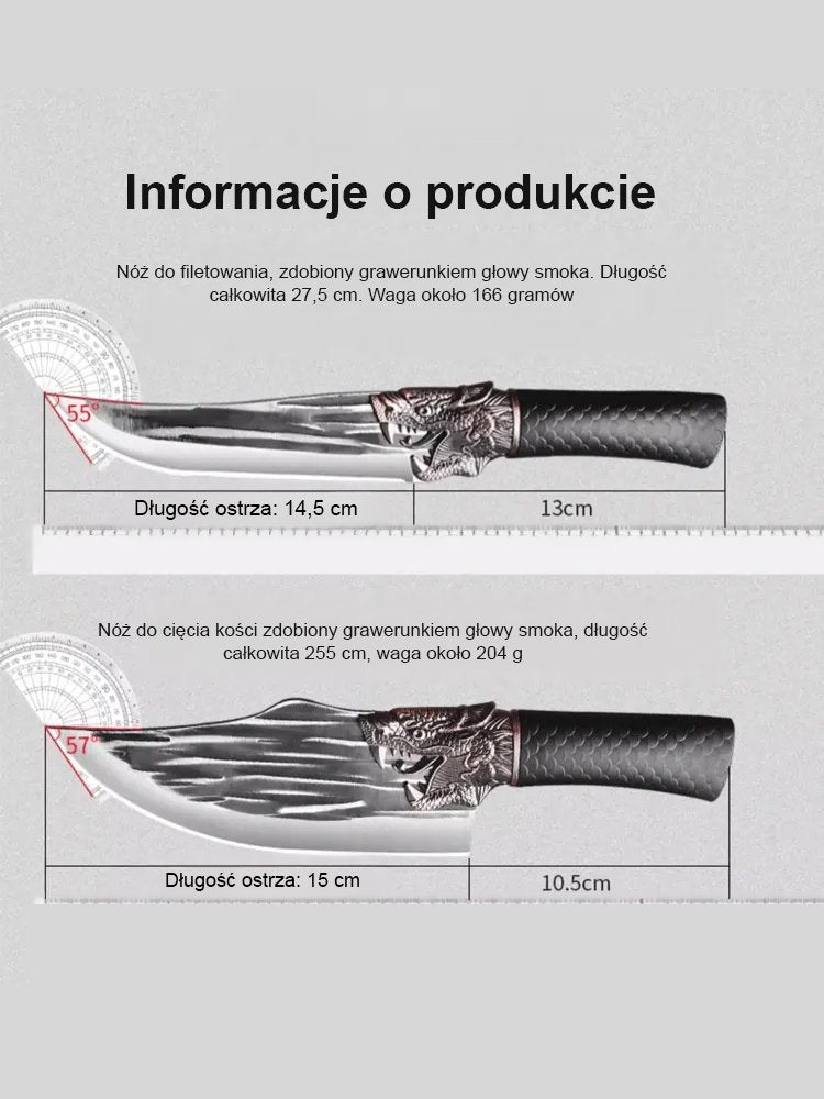 Profesjonalny zestaw noży do kości ze stali węglowej dla kuchni