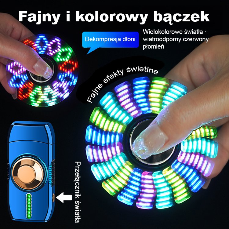 【Wielokolorowe Efekty Świetlne】Metaliczna Inteligentna Zapalniczka Sterowana Głosem