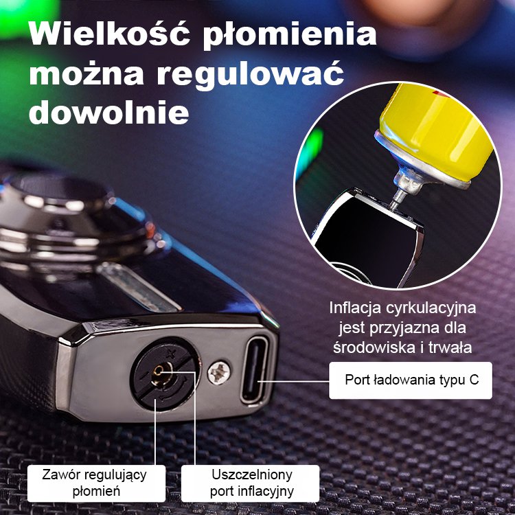【Wielokolorowe Efekty Świetlne】Metaliczna Inteligentna Zapalniczka Sterowana Głosem