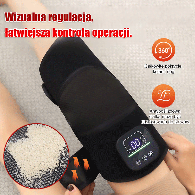 Elektryczny masażer do kolan z funkcją podgrzewania.