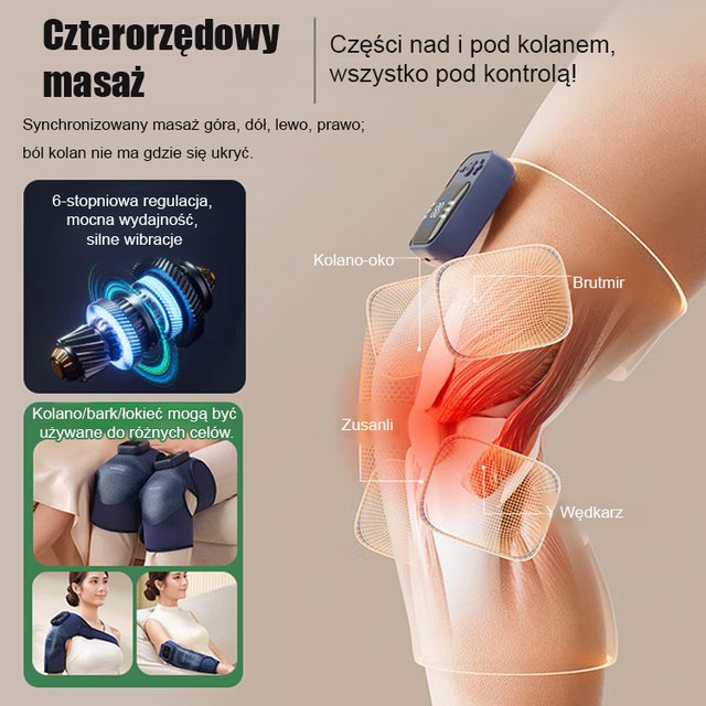 Elektryczny masażer do kolan z funkcją podgrzewania.