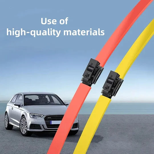 Kolorowe, ciche wycieraczki - łatwe w montażu, szybko zwalniane za pomocą klipsa, trwałe i odporne na zużycie, stylowy design zapewniający cichą jazdę!