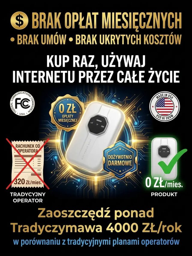 Przenośny WiFi z globalnym zasięgiem, dożywotnio za darmo