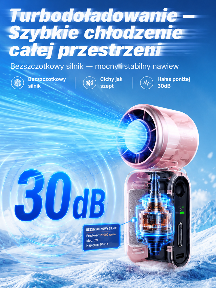 Przenośny uniwersalny mini wentylator ręczny z chłodzeniem lodem