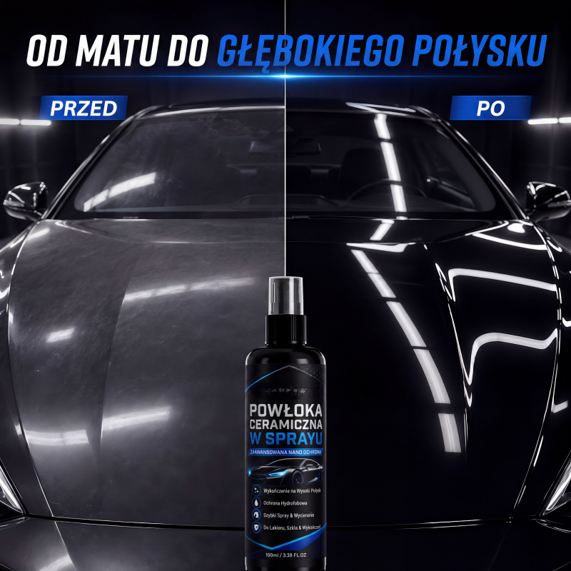Ceramiczna powłoka nano w sprayu do samochodów