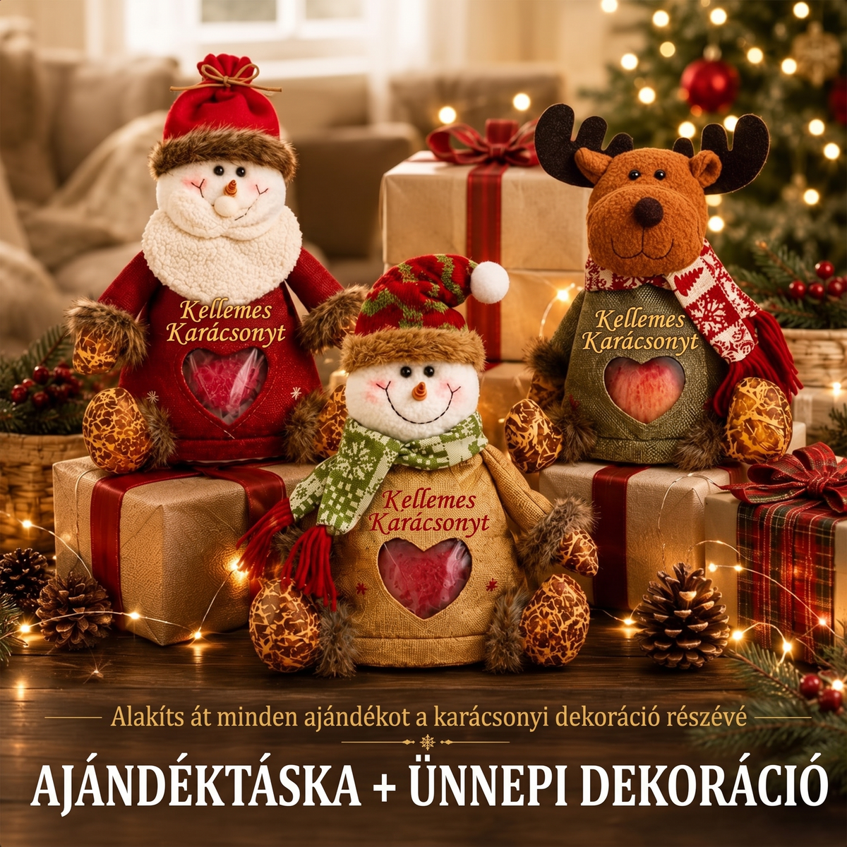 🎄🎁 49% ZNIŻKI – ostatni dzień! Świąteczne torebki prezentowe z suwakiem – Opakowanie świąteczne 🎅✨
