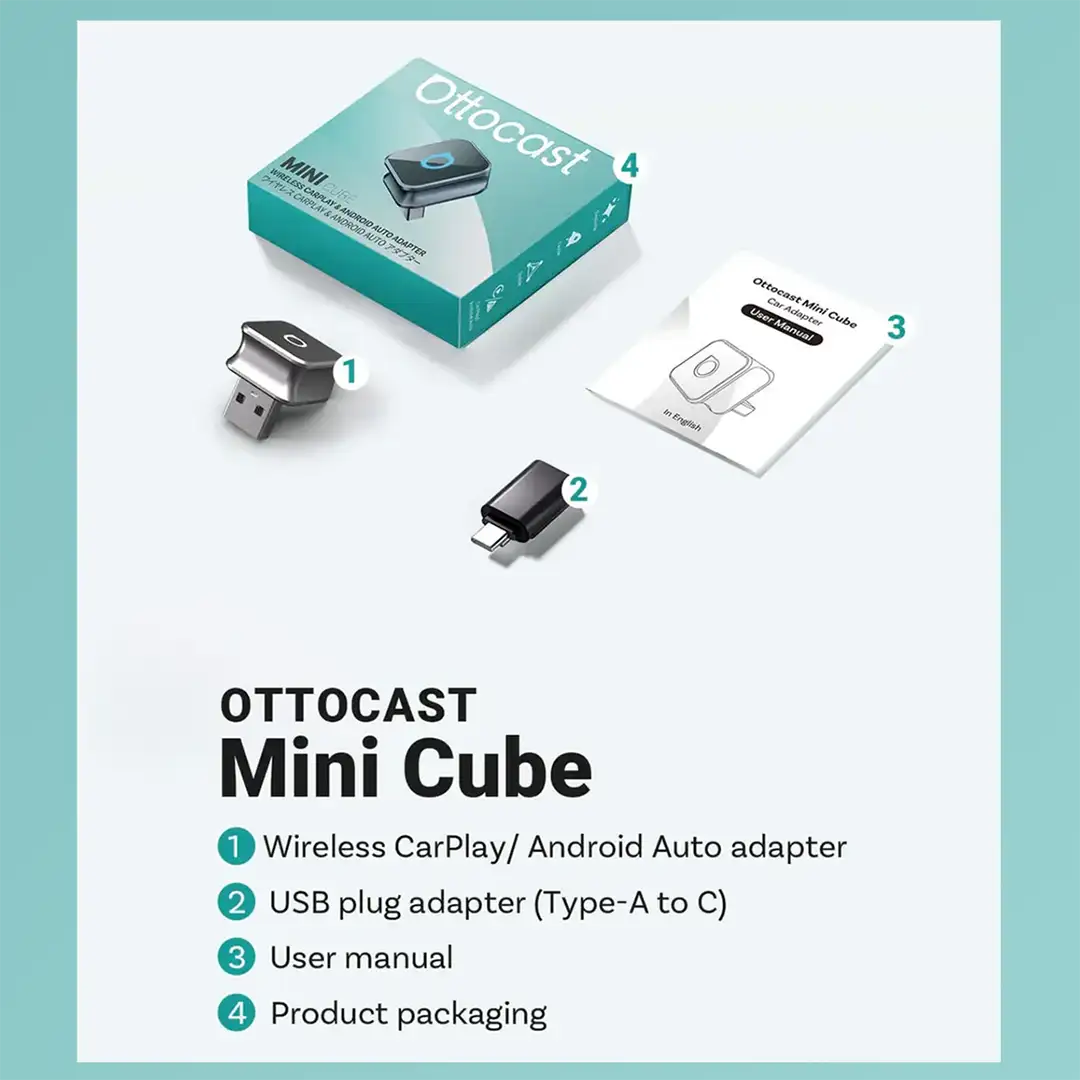 Ottocast Mini 3.0 Ultra Cube bezprzewodowy adapter CarPlay Android Auto