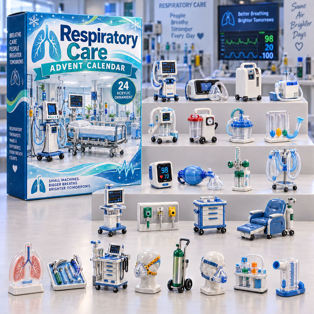 CHRISTMAS KICKOFF 40% OFF - Respiratory Care Advent Calendar 2026 - 24-Day Festive Countdown, Acrylic Charms Blind Box - Gift For Medical Workers AC0HA493