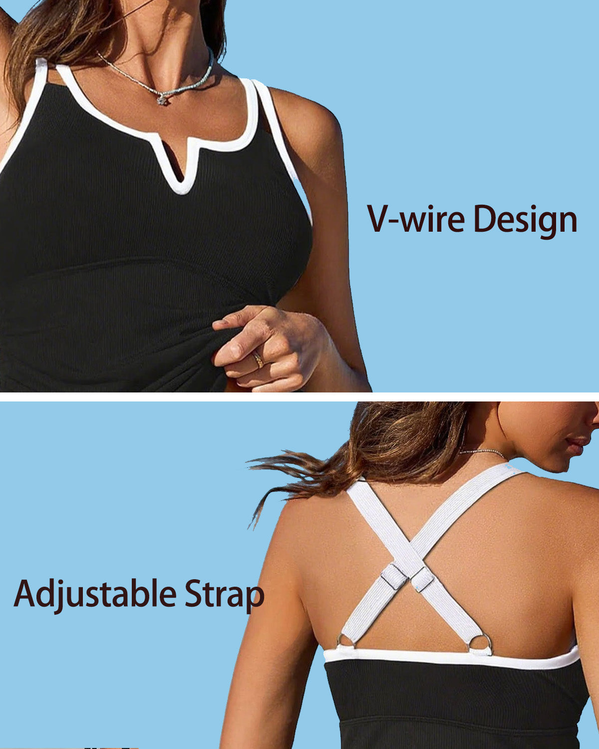 👙Dwuczęściowy komplet tankini modelujący brzuch