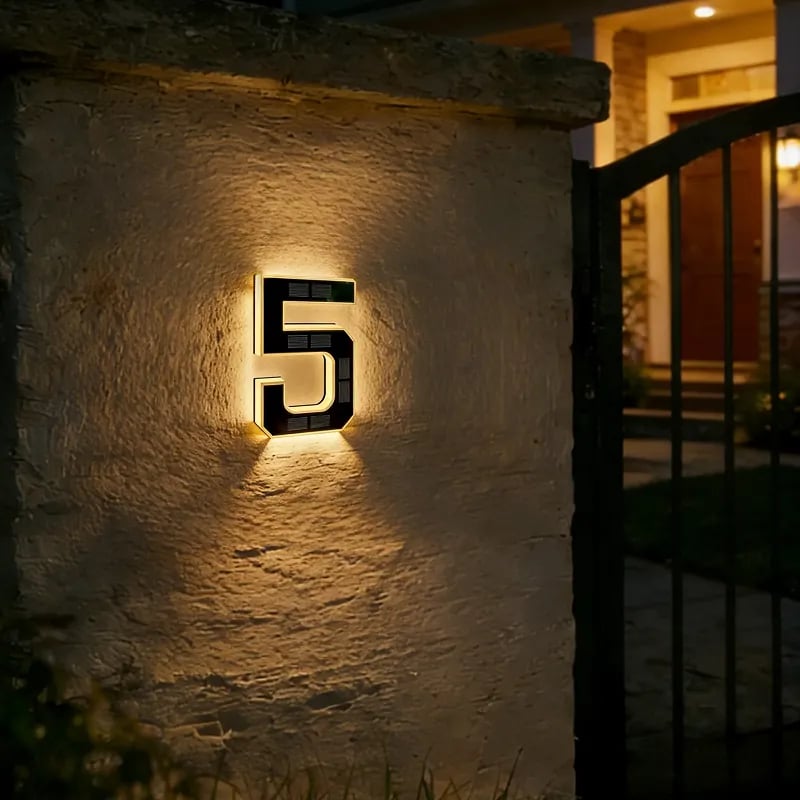 🔥Ostatni dzień 50% zniżki🔥Numery domów podświetlane energią słoneczną, cyfry LED, wodoodporne, do użytku na zewnątrz