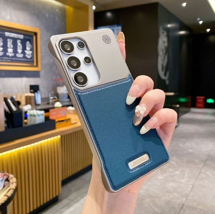 Bezramkowe skórzane etui z wbudowanym magnetyzmem i aromaterapią do Samsung Galaxy S25 S24 S23 S22 Ultra