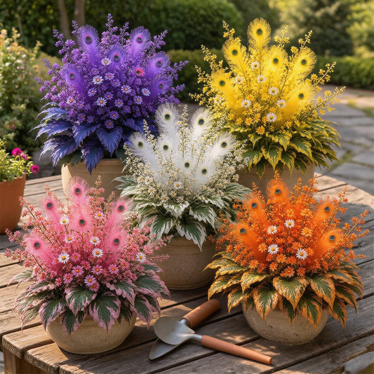 🔥 Oszczędź 50%🦚Cebulki funkii Peacock Flame – bujne rośliny lubiące cień do ogrodu i domu