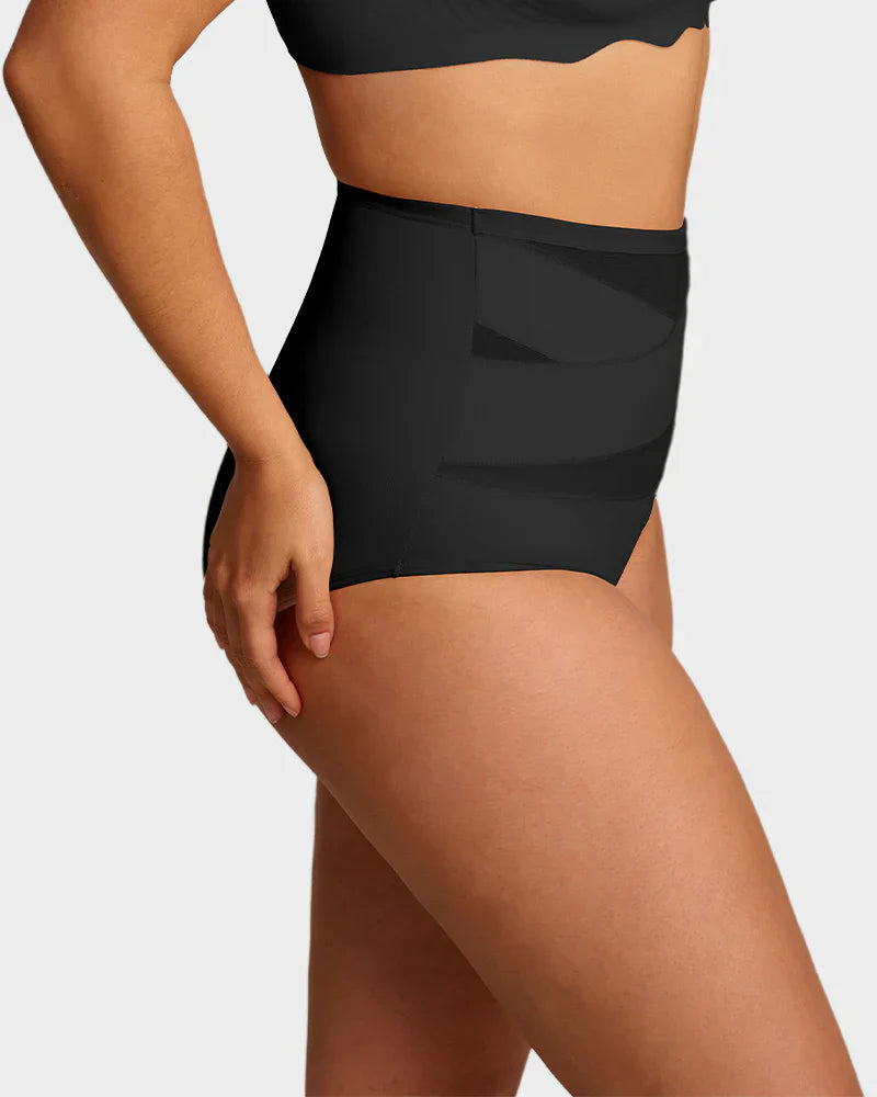 💖 Ostatni dzień – kup 1, otrzymasz 3 opakowania! Majtki modelujące brzuch z wysokim stanem, wiązane – rozmiary plus size