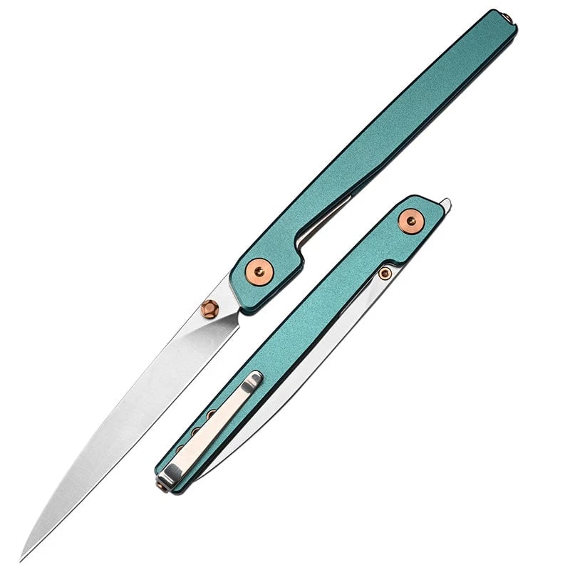 🔥Ostatni dzień wyprzedaży - 50% zniżki🎉Nóż Lanky Liner Lock Front Flipper z czarną aluminiową rękojeścią